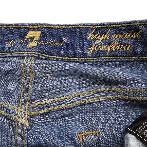 7 For All Mankind Jeans Womens Size 28 Josefina High Waist Button Fly Distressed - Picture 11 of 16